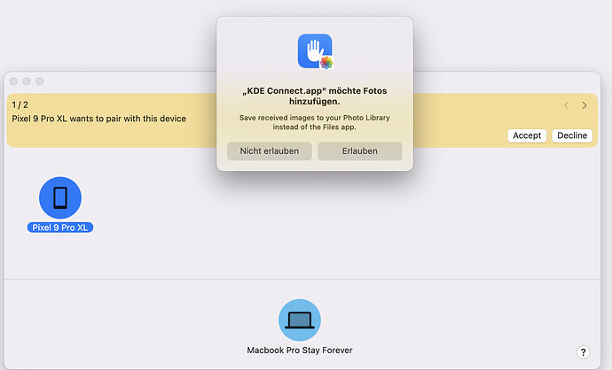 Sharing zwischen MacOS und GrapheneOS