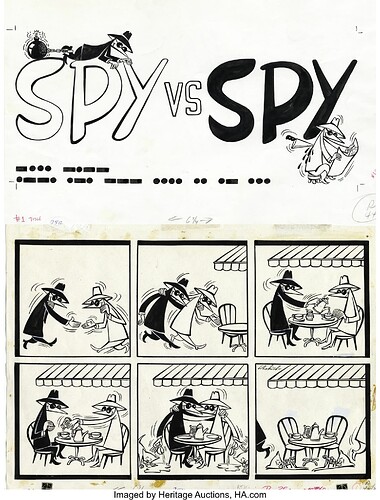 Antonio Prohias - Mad #60 Spy vs. Spy Original Art (EC, 1961)